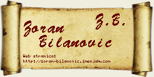 Zoran Bilanović vizit kartica